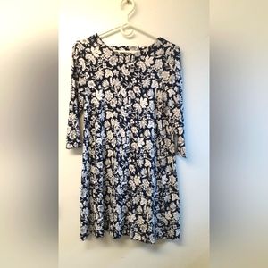 Navy/white flowered dress - Loft Outlet brand. Size small petite.